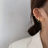 korean fashion french retro asymmetric pierced earbone clip earline integrated earrings for womens jewelry wedding party gifts