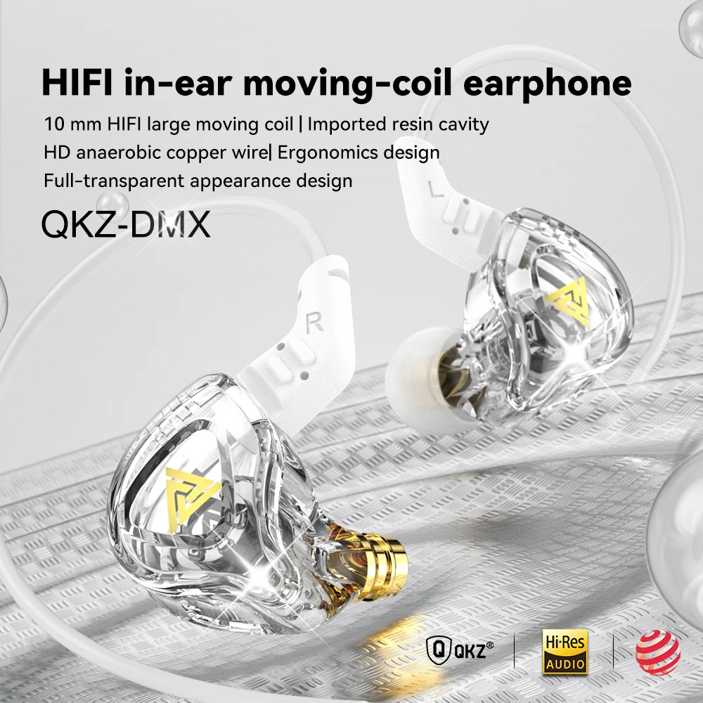 

QKZ AK6-DMX In-Ear earphone Monitor headset Resin Process HIFI Moving Coil Wire Control Subwoofer Music Phone headset