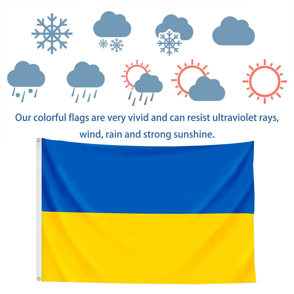 Большой флаг Украины 150x90 см флаг-баннер синий желтый без флагштока домашний офис