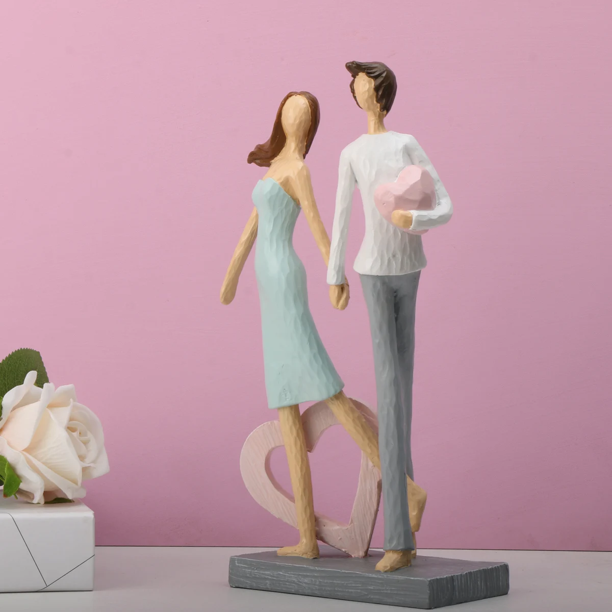 1 Шт. Абстрактная Фотографическая Скульптура Для Пар Статуя Из Смолы Домашний