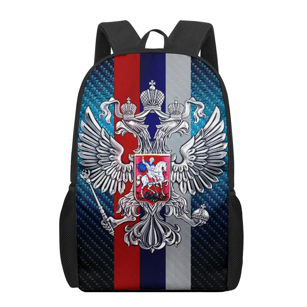 Рюкзак с принтом российского медведя и флага для девочек