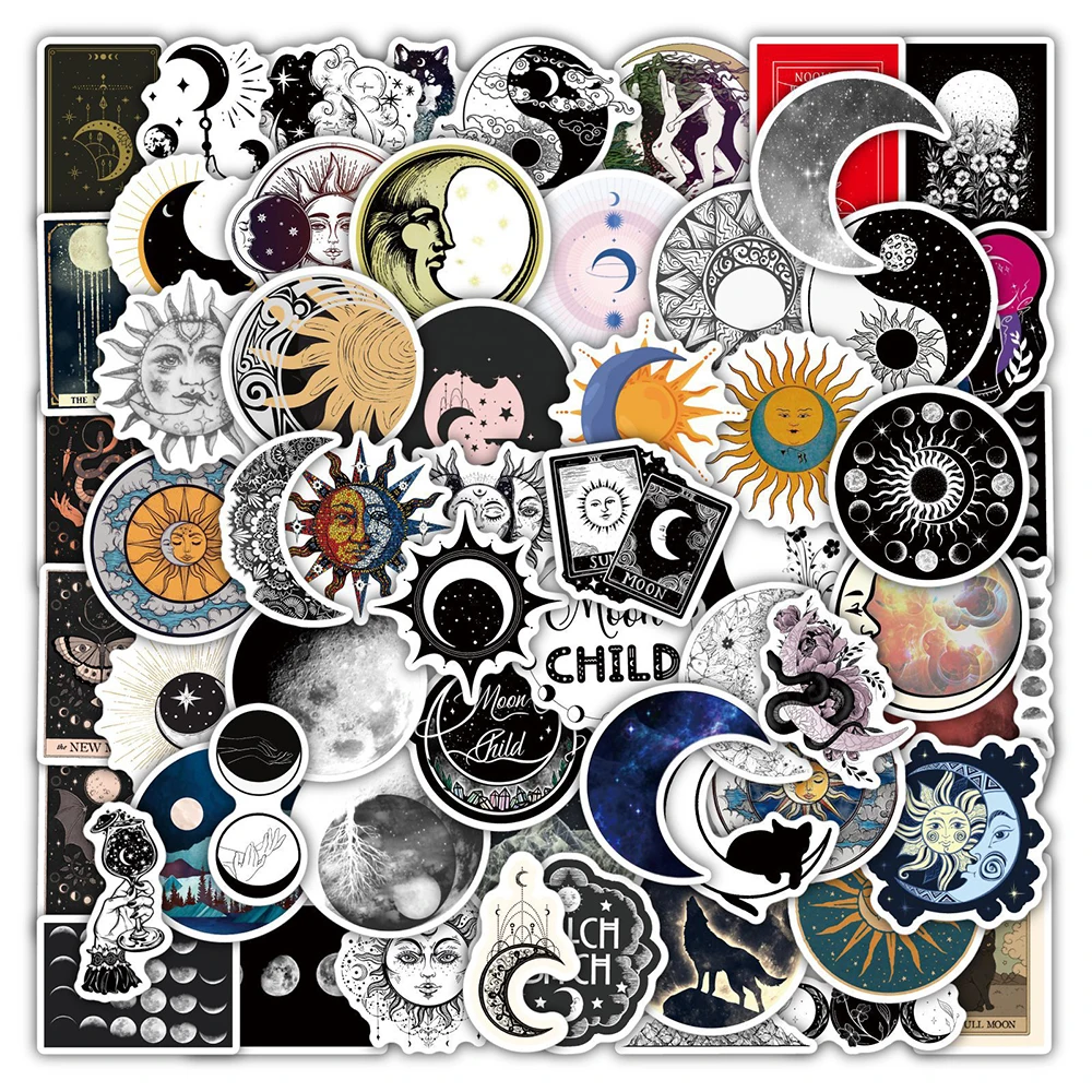 

10/30/60PCS Cool Witch Moon Gothic Cartoon Stickers Aesthetic Art Decals Scrapbook Laptop Guitar Phone Graffiti Sticker Kids Toy
