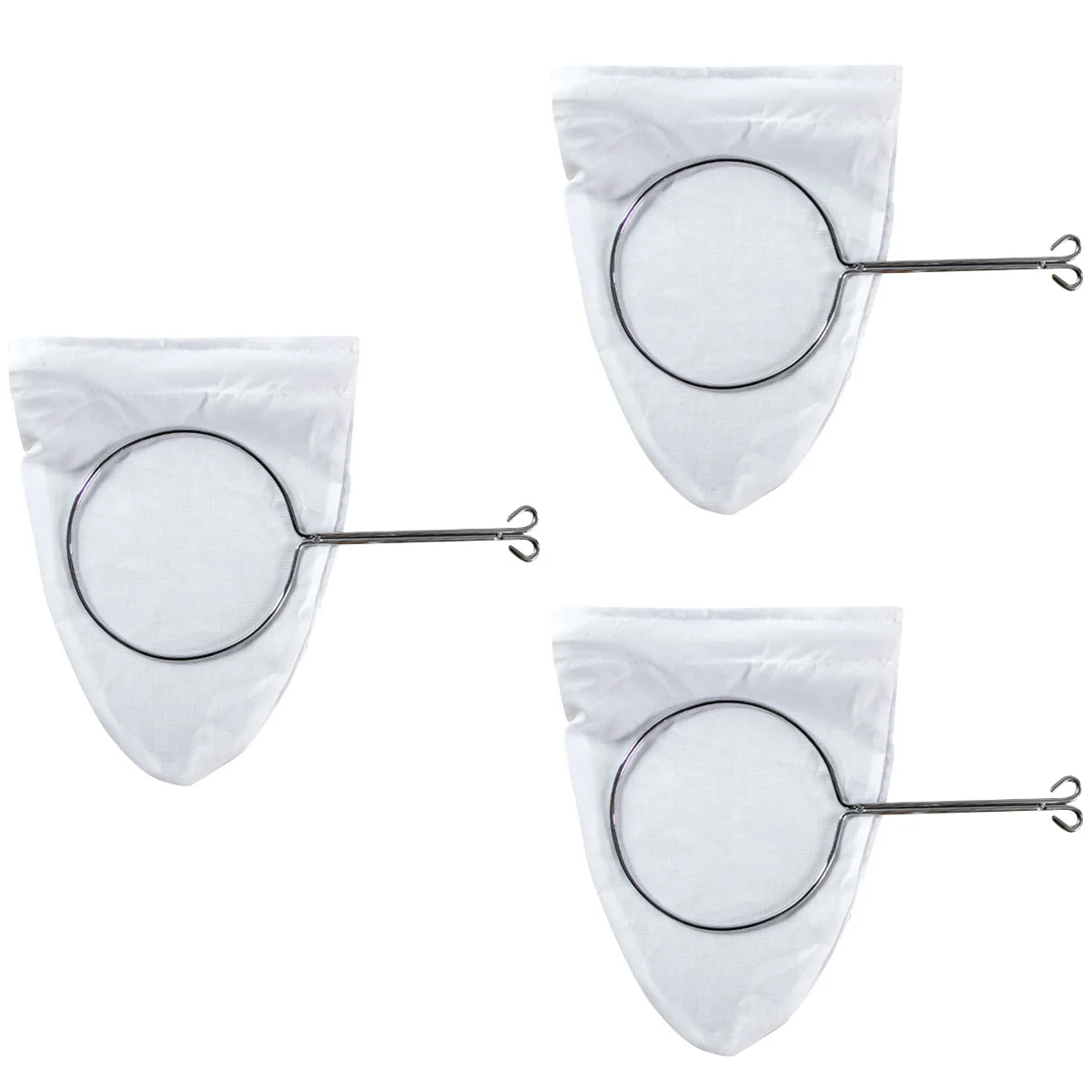 

3 Sets Nut Strain Bag Reusable Draining Bag Kitchen Net Bag Filter Bag wit Handle for Coffee