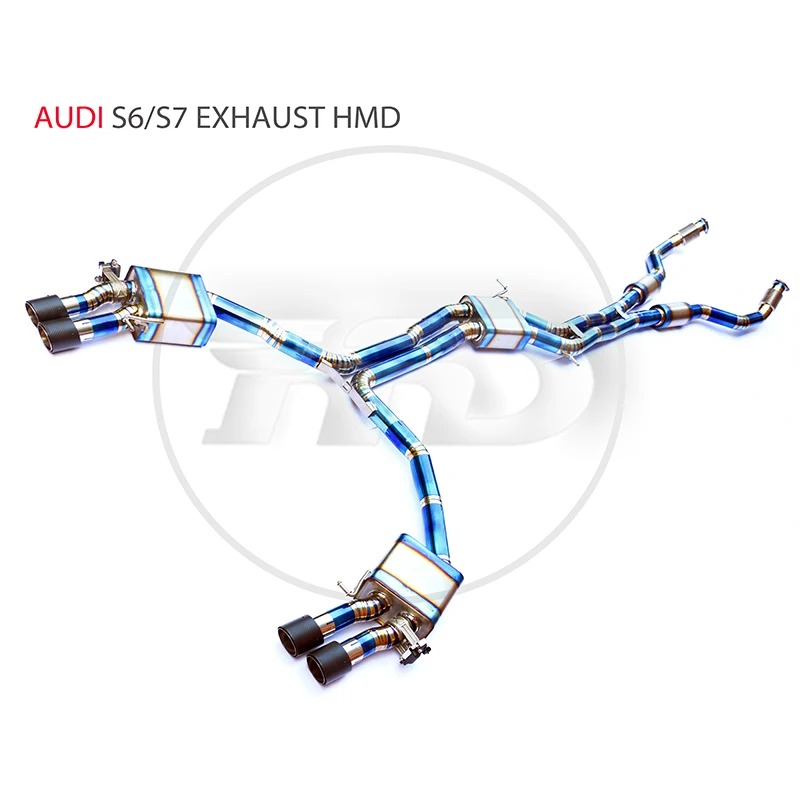 

Titanium Alloy Exhaust Pipe Manifold Downpipe for Audi S6 S7 S8 Auto Modification Electronic Valve