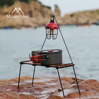 Mountainhiker 야외 캠핑 랙, 아름다운 실용적인 304 스테인레스 스틸 사빌리 우드 접이식 가족 피크닉 랙, 작은 A 테이블