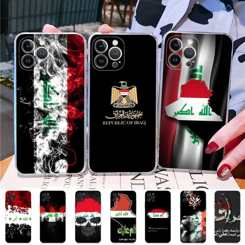 

Iraqi Iraq Flag Phone Case Silicone Soft for iphone 14 13 12 11 Pro Mini XS MAX 8 7 6 Plus X XS XR Cover