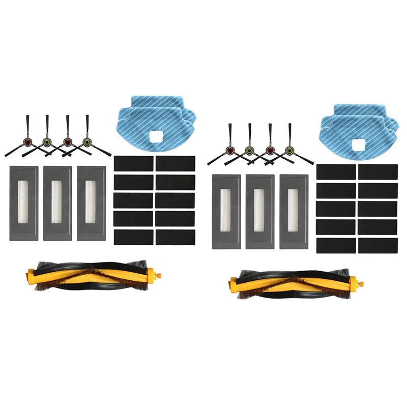 

2X For Ecovacs Deebot OZMO 930 Sweeping Robot Accessories, Main Brush Side Brush, HEPA Filter, Rag Mop