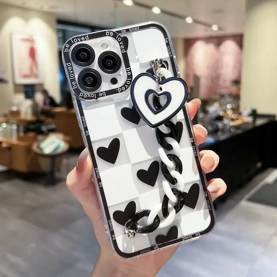 Love Heart Cover Chain ЧЕХОЛ ДЛЯ VIVO V29E V27E V25E V21E V25 V27 Pro V21 V23 V20 SE Y20 Y11 Y36 Y12 Y20i Y20S Y11S Y12S Y02 Y03