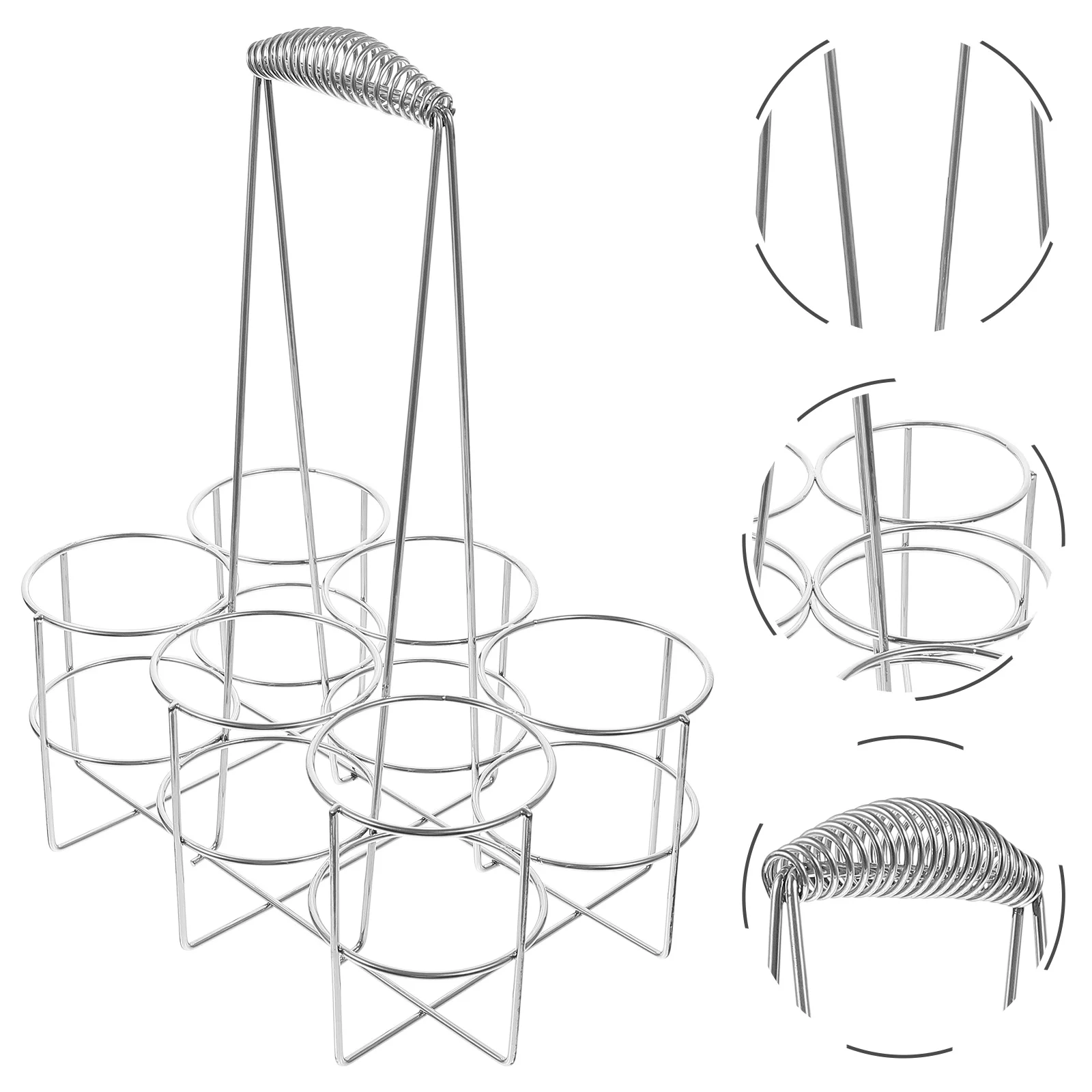 

Bottle Beer Carrier Holder Metalwine Basket Beverage Rack Water Crate Can Wire Organizer Tote Delivery Coffee Cup Storage