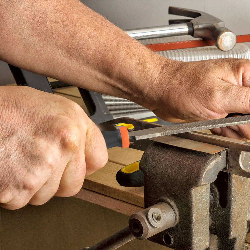 

12 Pcs Handle Metal Rubber Grip Replacement Cutting Tool Round Files For Metal Woodworking Accessories