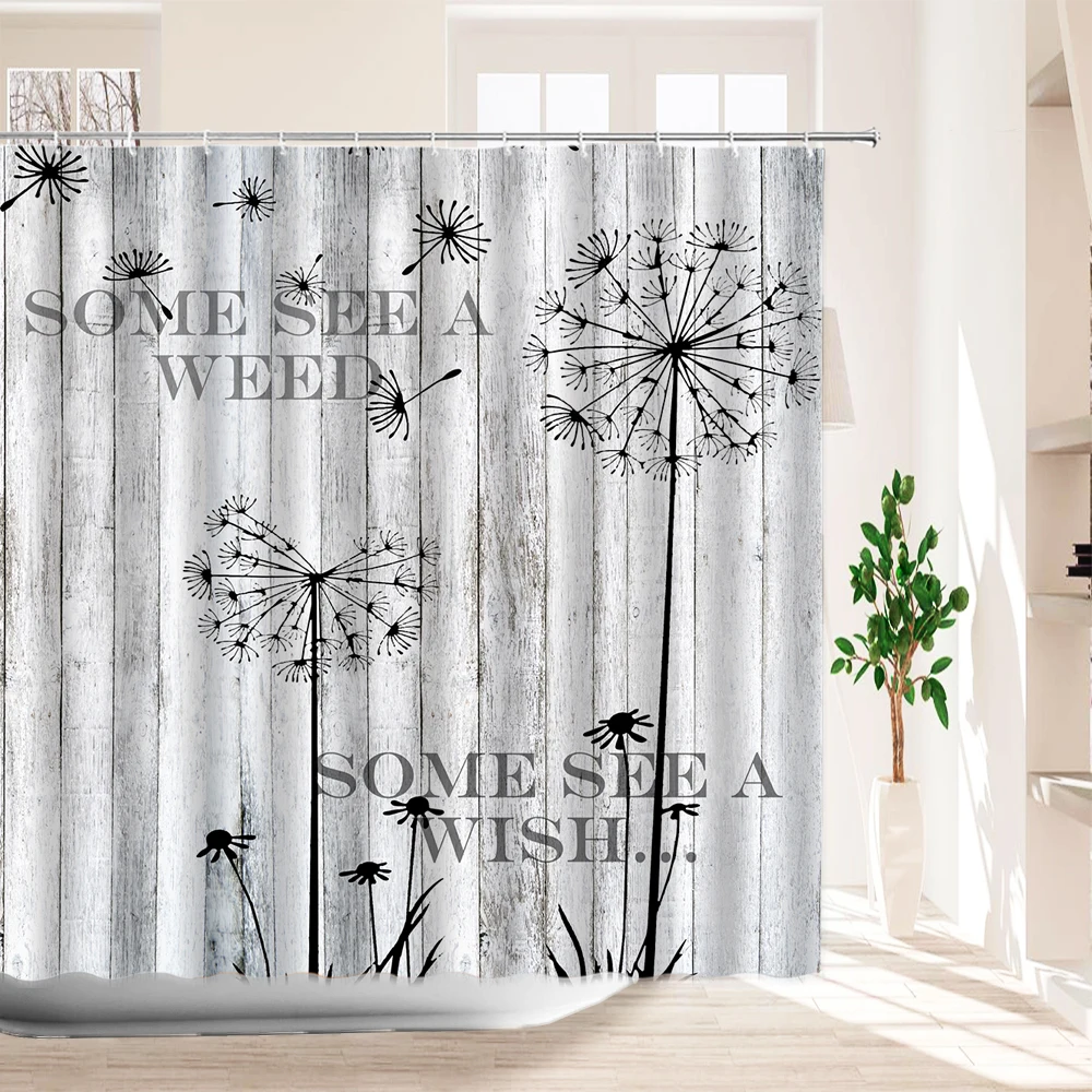

3D Old Wooden Door Shower Curtain Fabric Retro Traditional Wood Board Printing Bathroom Curtains Aesthetic Curtains for Bathroom