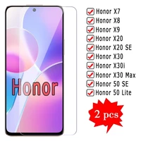 2 1pc tempered glass for honor x7 50 x8 x9 x20 x30 i se max lite screen protector toughened film cover on honor x 7 8 9 20 glass