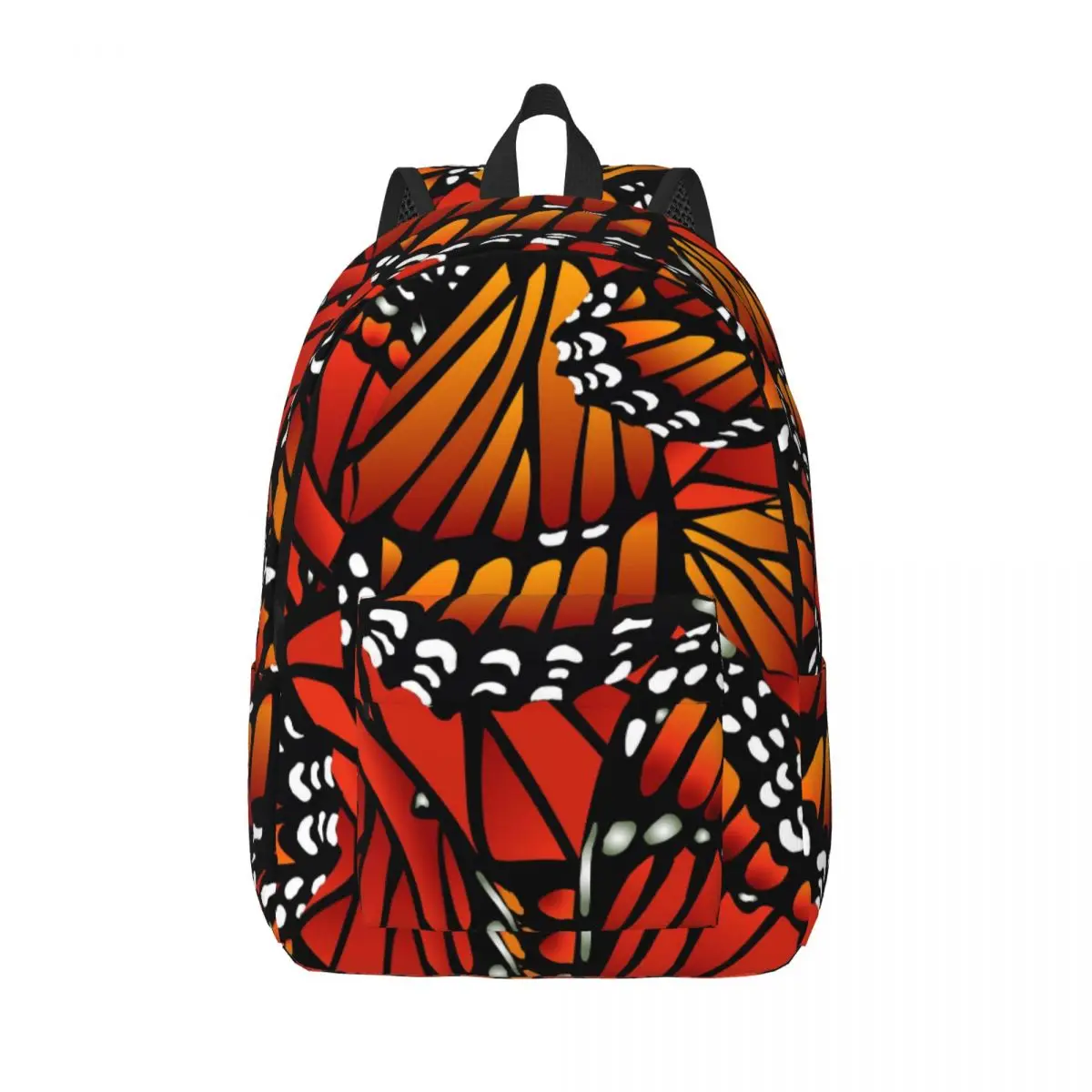 

Monarch Butterfly Pattern Wings On White Backpack Unisex Travel Bag Schoolbag Bookbag Mochila