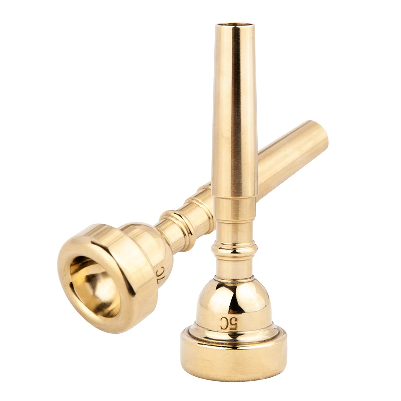 Фото B-Flat Trumpet Instrument Универсальный мундштук 5C7C, экономичный студенческий мундштук для начинающих, медный посеребренный латунный инструмент, аксессуары №1