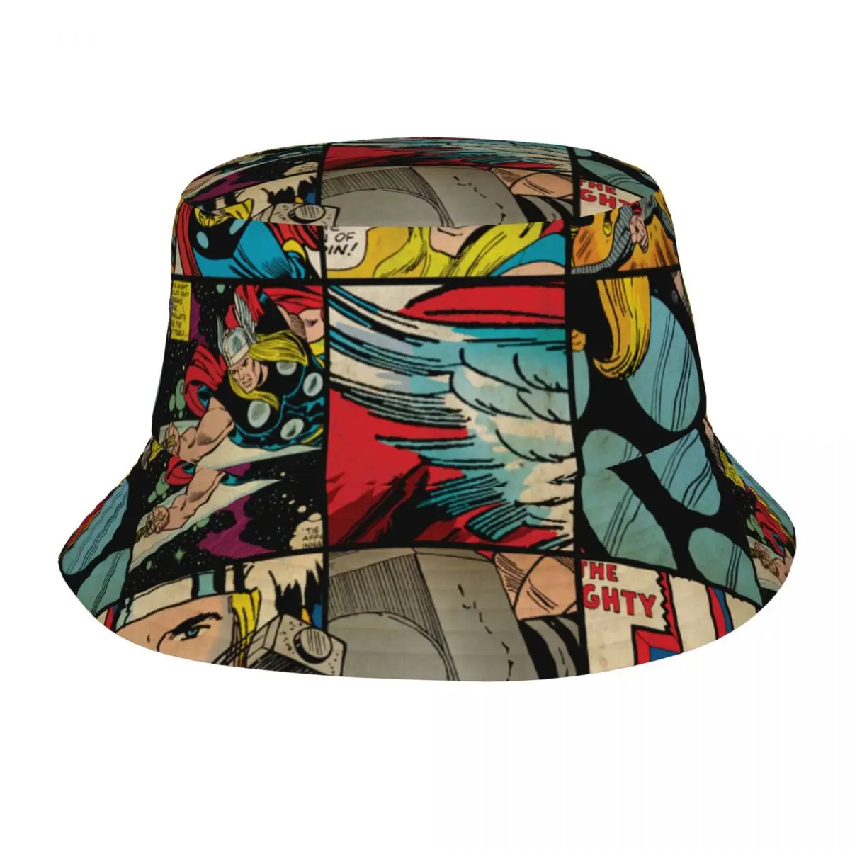

Unisex Bucket Hat Classic Thor Comic Book Marvel Hot Summer Headwear Lightweight Camping Fisherman Caps Disney Ispoti Gifts Idea