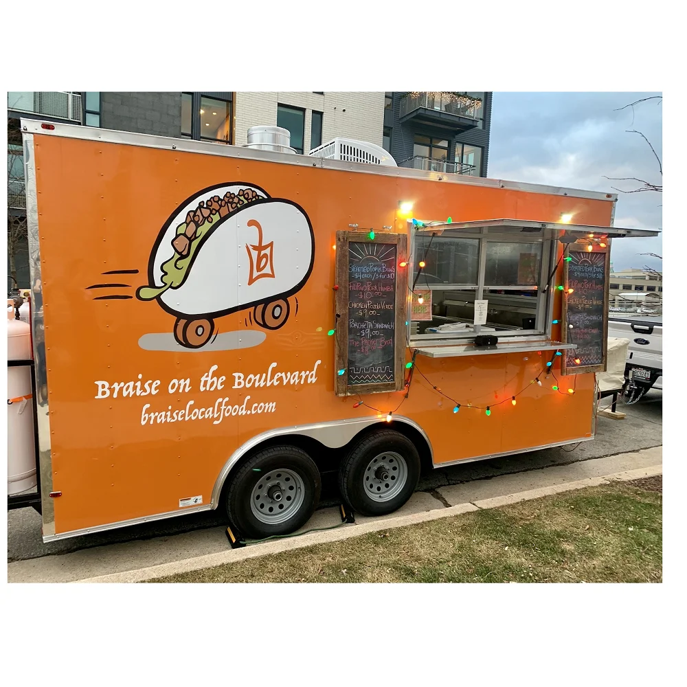

Affordable 4m Fully Equipped Food Truck USA Customized Food Trailer With Full Kitchen Equipments