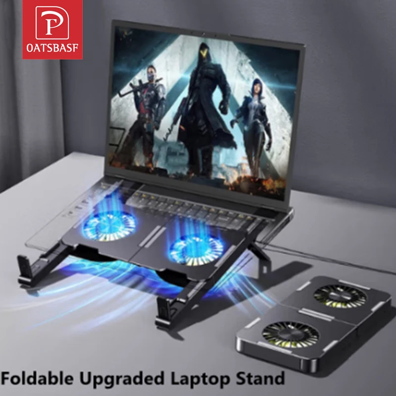 

Foldable Laptop Stand Portable Cooling Fan Heat Dissipation For Macbook Air Pro iPad HP DELL Tablet Cooler Holder Notebook Mount