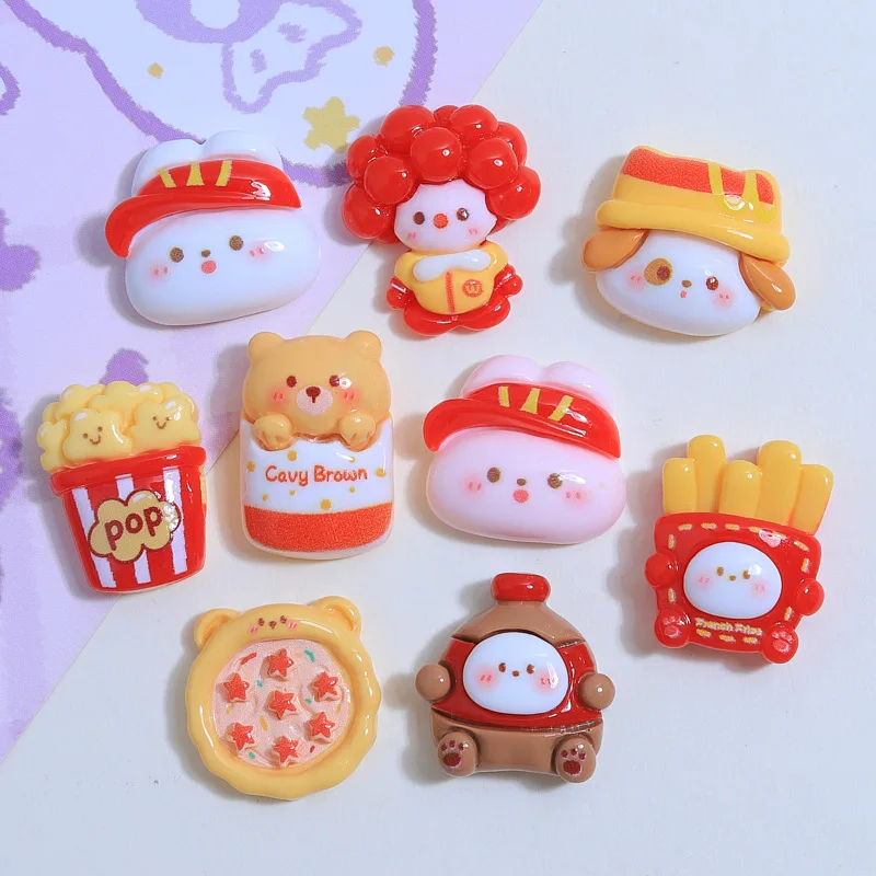 

Кавайные мультяшные плоские кабошоны из смолы 100 шт