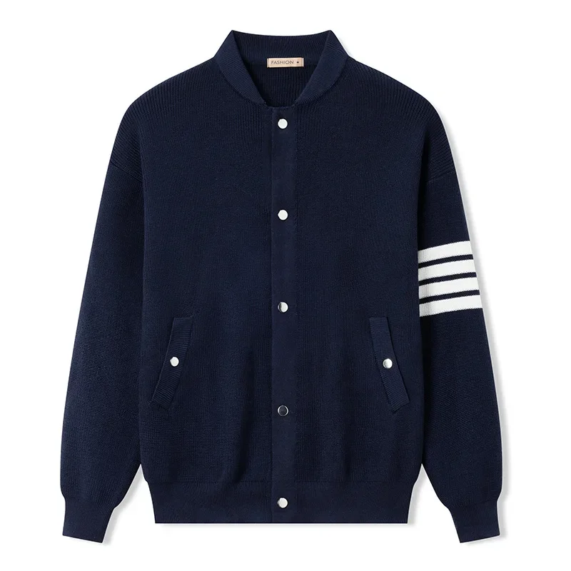 

Men's Golf Advanced Texture Cardigan Sweater Clothing Coat Men Polo Neck Slim Fit Autumn Outwear Knitwear Trendy Thread