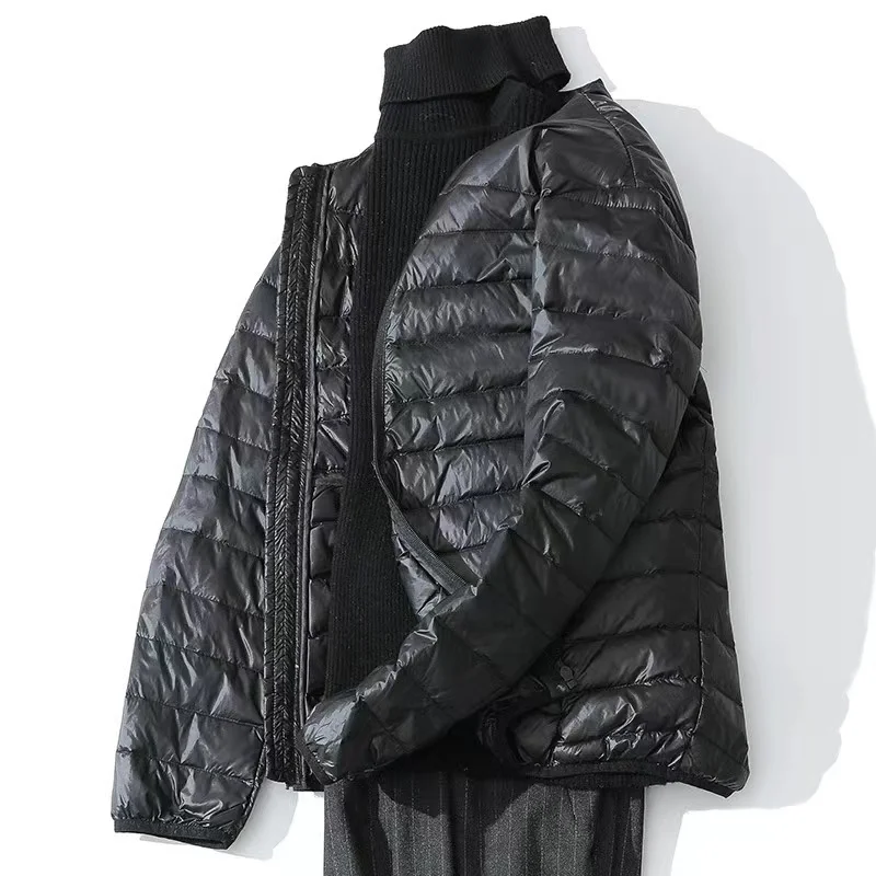 Warm Jacket Men Windbreaker 2023 New Autumn Winter V-Neck Parkas Men's Fashion Casual Lightweight Down Padded Jacket Coat Male