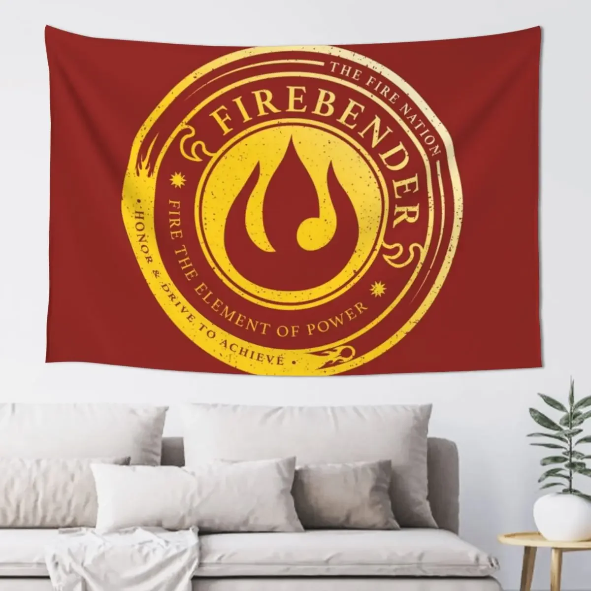 ATLA Firebender Символ: Дизайнерский гобелен в стиле аватара украшения для спальни