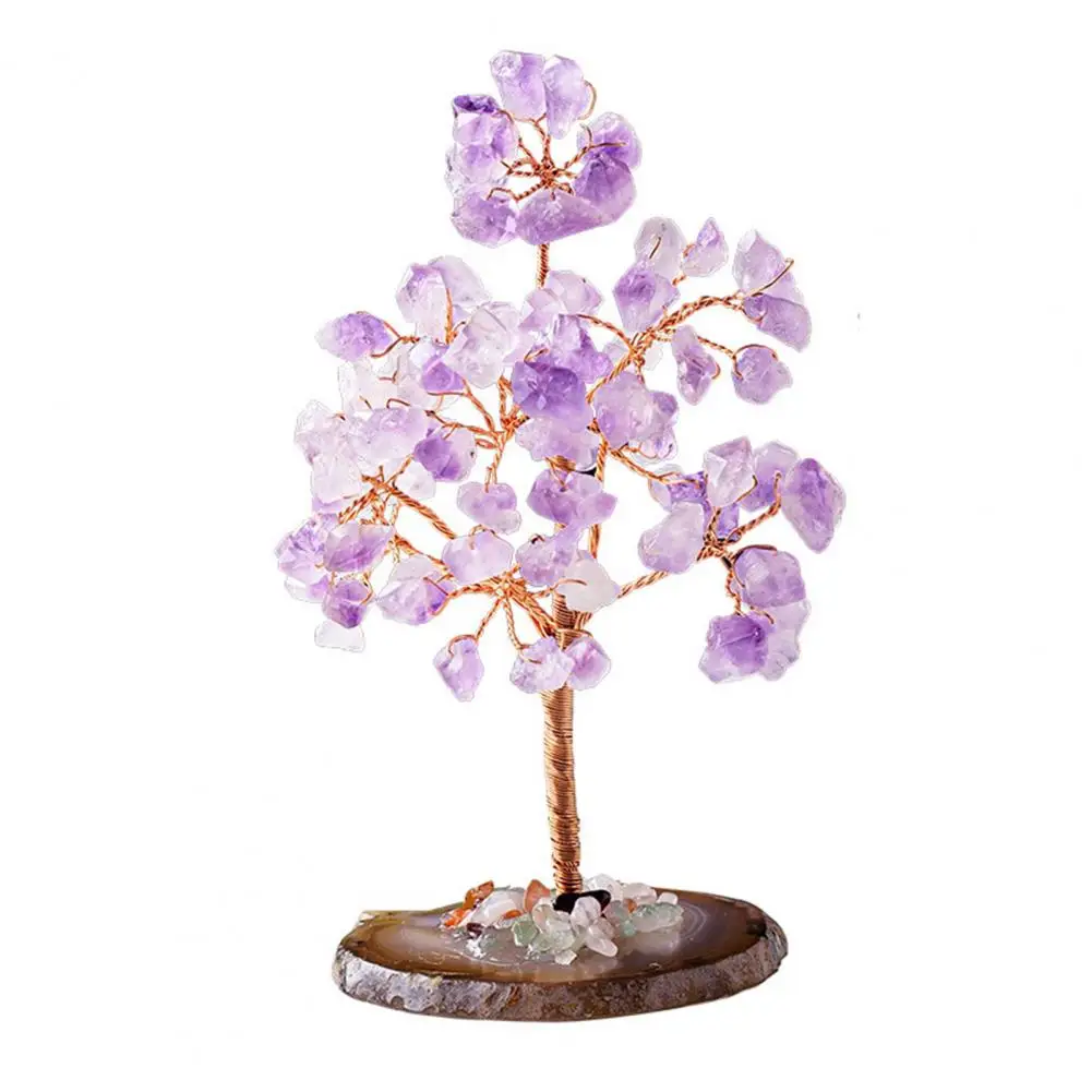 

Quartz Lucky Tree Unique Eye-catching Fine Workmanship Stone Wire Wrapped Money Tree Household Accessories