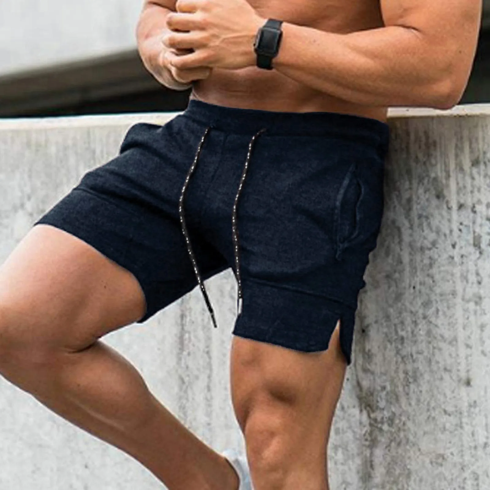 

Men Zip Pocket Fitness Gyms Casual Shorts Summer Man's Slim Running Short Pants Male Jogger Workout Beach Brand Sport Shorts Men