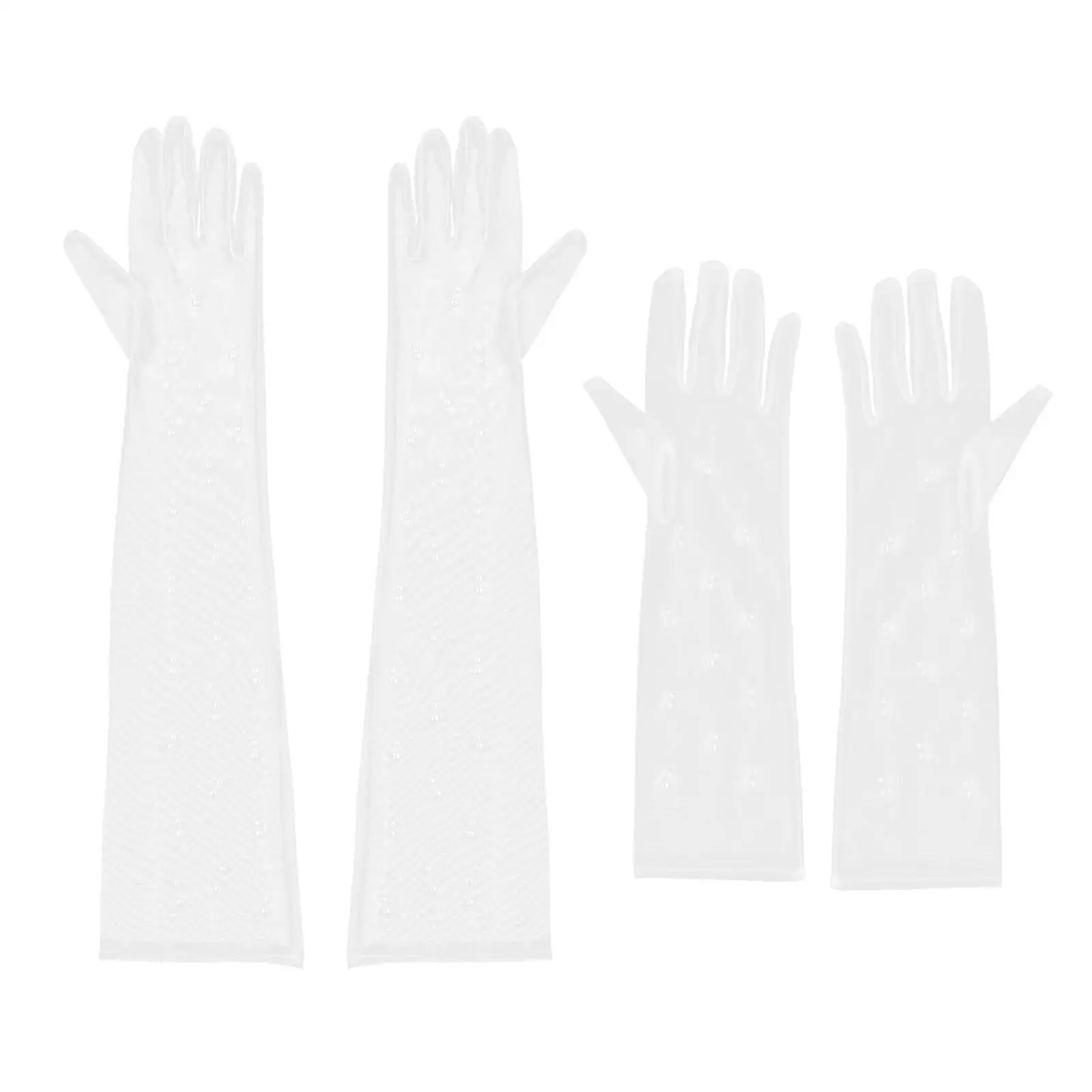 

Women Bride Gloves Wedding Long Wrist Bands Cuffs Girls Pearl Glove Fashion