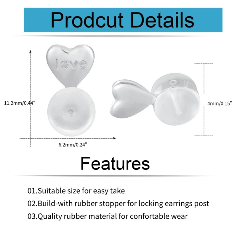 8 шт. задняя часть сережек для обвисших ушек подъемника замена тяжелых