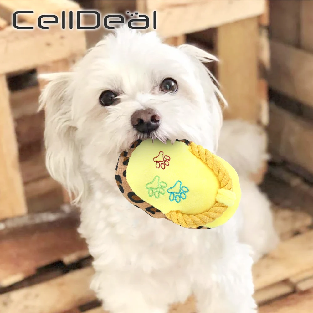 

Cute Pet Dog Toys Plush Slippers Shape Puppy Chew Squeaker Toy For Small Medium-Sized Dogs Relieve Anxiety Pets Accessories