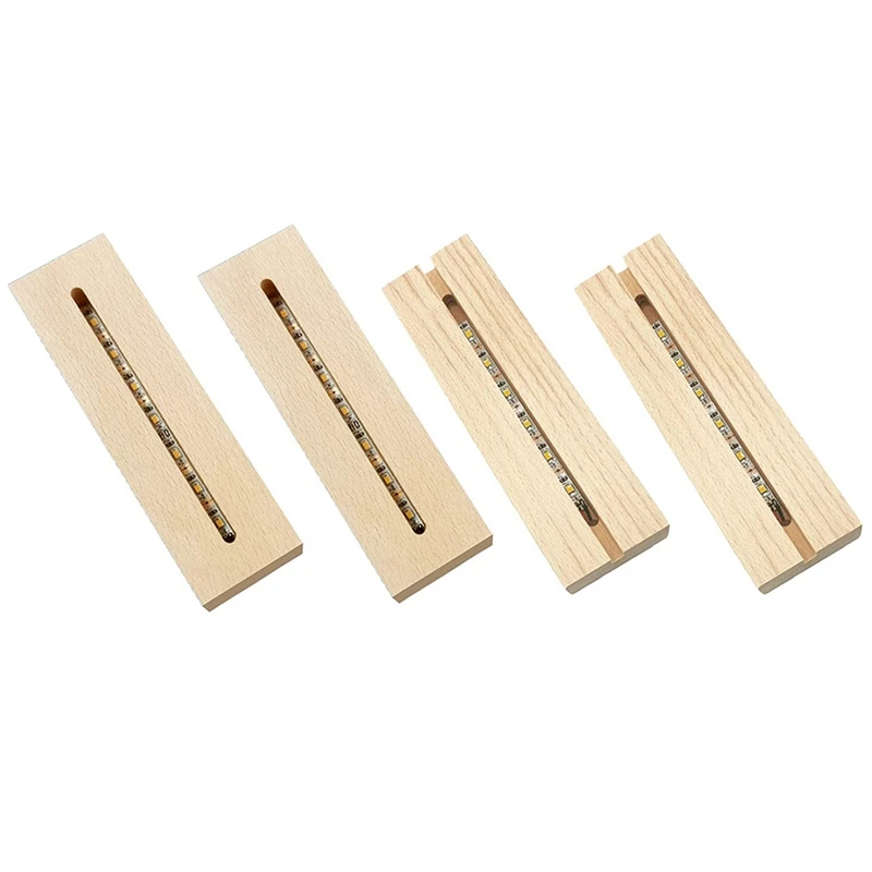 

Светодиодная деревянная подставка для дисплея, прямоугольная фотоподставка, осветительная подставка для лазерного хрустального стекла, акрила