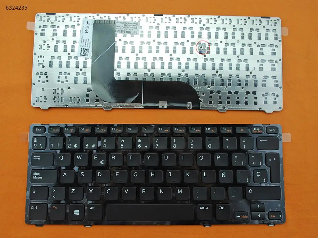 

SP Клавиатура для ноутбука DELL 14Z-5423 14Z-3360 Глянцевая черная рамка