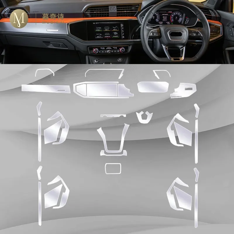 Для Audi Q3 F3 G2B 2012-2023 аксессуары для салона автомобиля, прозрачная пленка из ТПУ, устойчивая к консоли, пленка для радиодисплея, пленка против царапин (art.: 3920ccd856fea) - 3920ccd856fea