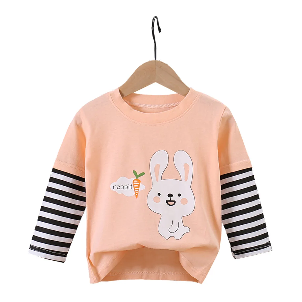 

New 2022 Autumn Children's Cotton Long-sleeved T-shirt Boys Girls Round Neck Stitching Bottoming Shirt Baby T-shirt 2-6Year Top