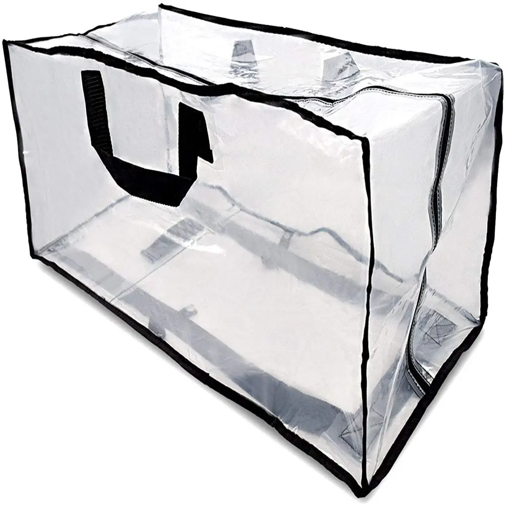 - Waterproof Clear Zippered Storage Bags with Handles for Organizing 3 Pcs 27x12x13.75