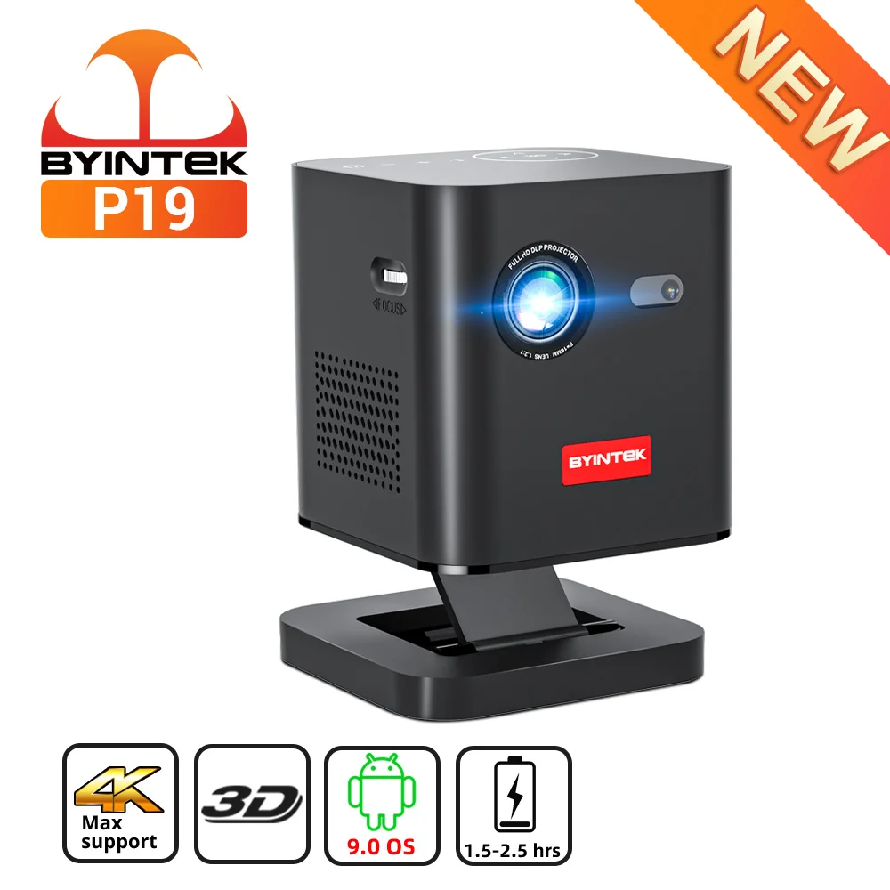 

BYINTEK P19 3D Mini Projector Portable Smart Android WIFI Video Pico LED DLP Projectors Home Theater for Full HD 1080P 4K Cinema