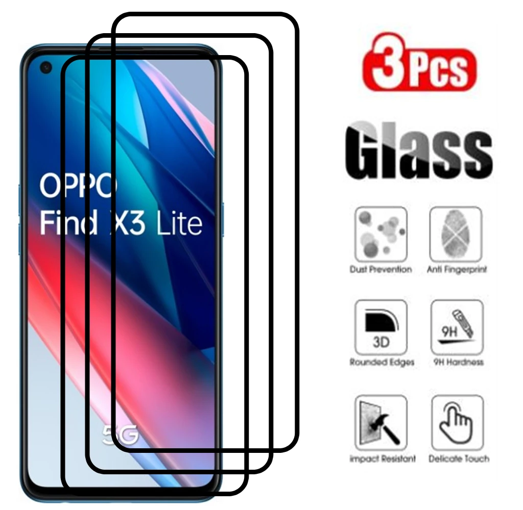 

Закаленное стекло с полным покрытием для OPPO Find X3 Lite K9 Pro A11K A12 A12e K9s K9x Reno 5 6 7 SE A Z F K Lite 5G, защитная пленка для экрана, 3 шт.