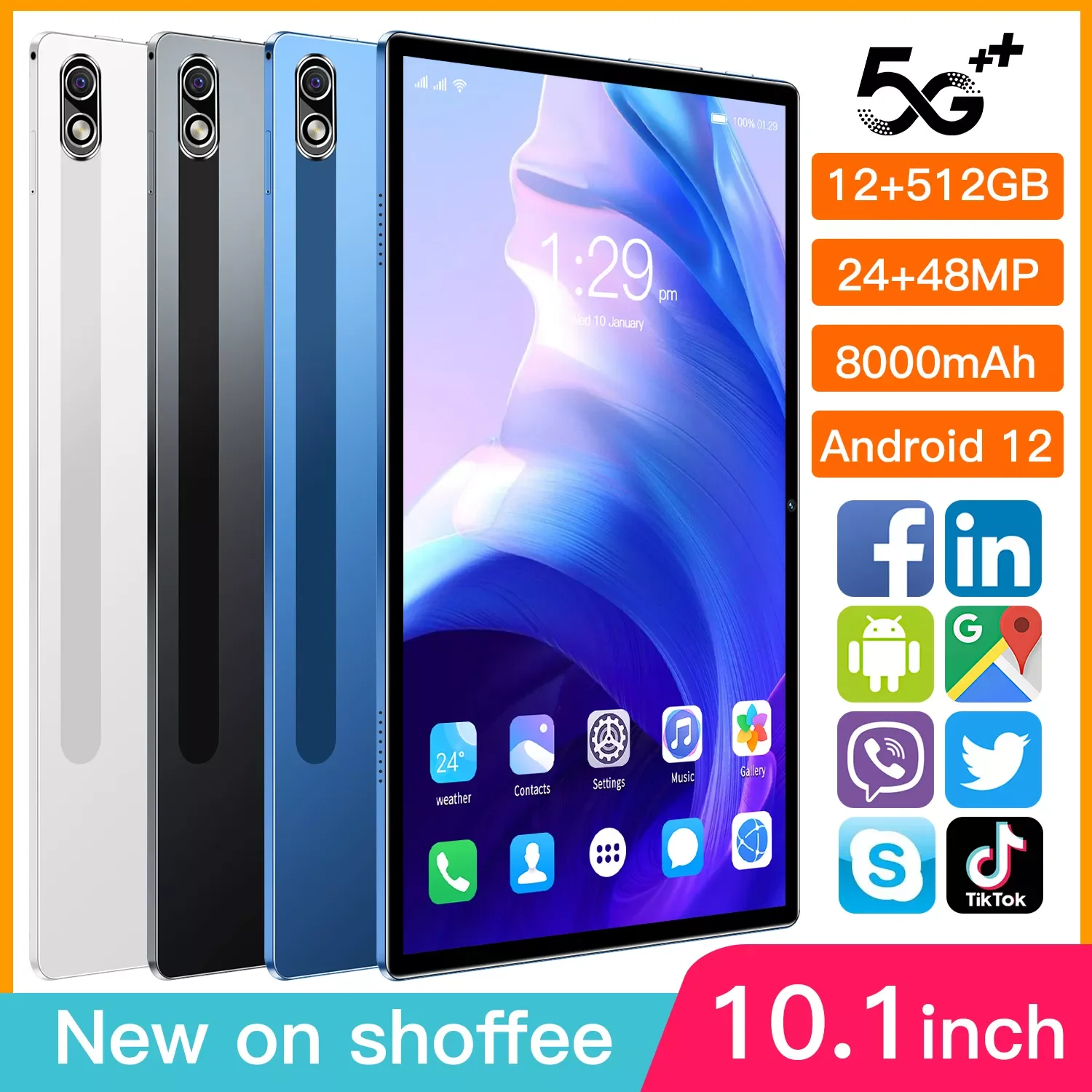 

Планшет MA11 Pad на Android, восемь ядер, экран 10,1 дюйма, 12 Гб + 10,0 ГБ