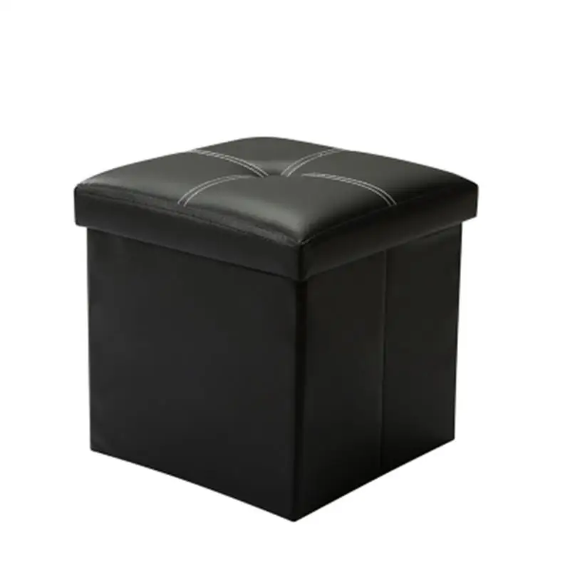

Kids Folding Lidded Storage Box Cube Linen Basket Organizer for Toys Clothes Books 27L (Black)
