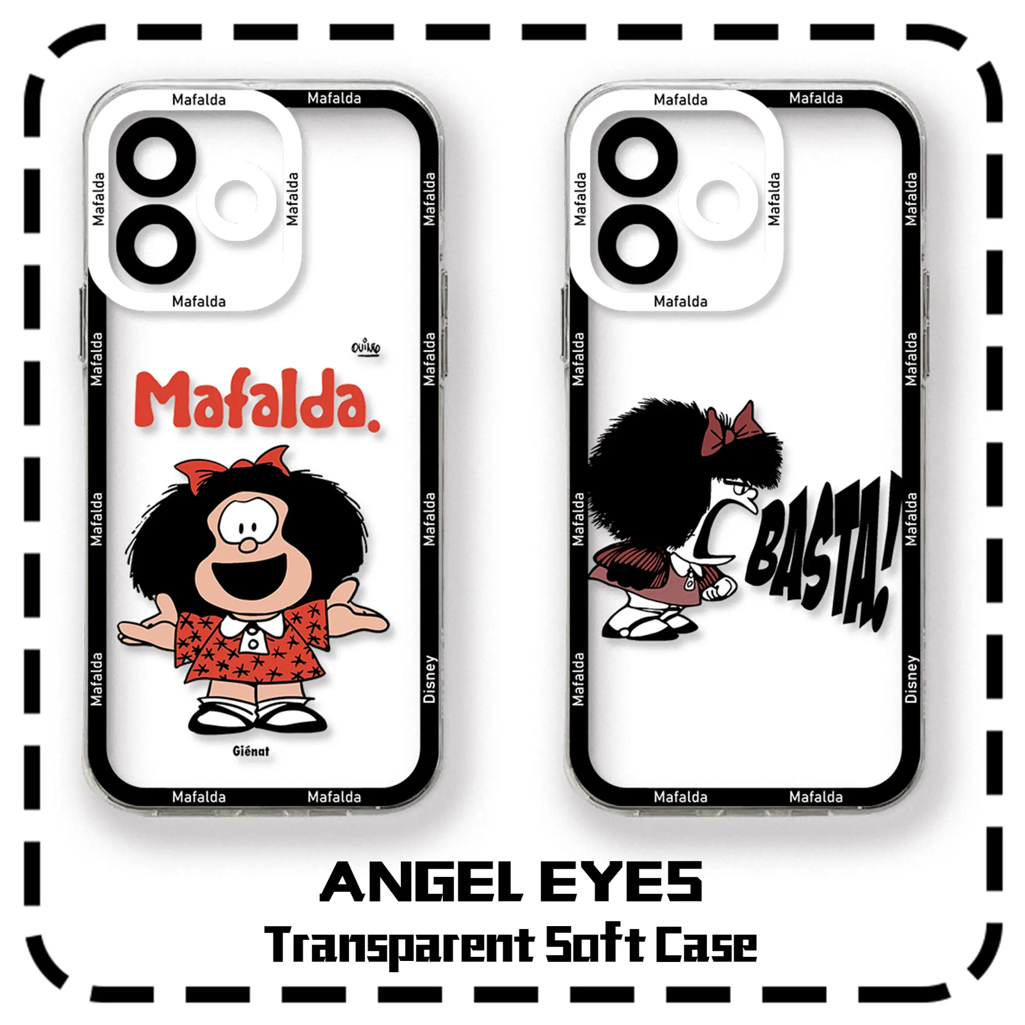 Мультяшный прозрачный чехол M-Mafaldas для Samsung A73 A72 A71 A55 A52 A51 A50 A42 A35 A33 A32 A31 A30 A24 A23 A22 A13