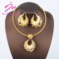 luxury dubai gold plated jewelry sets for women earrings necklace for women jewelry set ladies banquet dating wedding jewelry