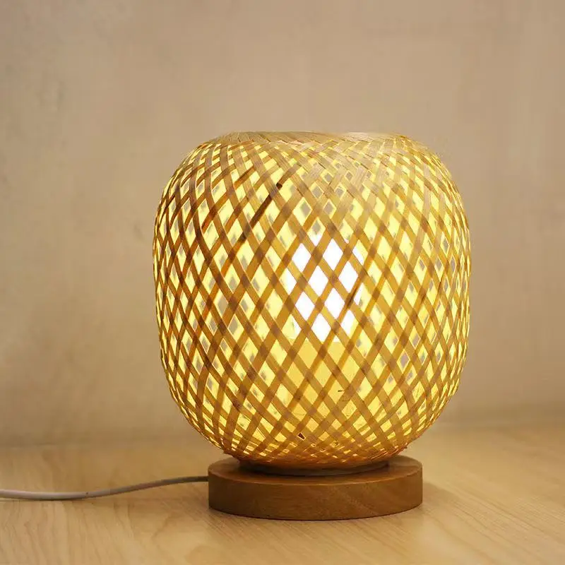

Лампы-фонарики в китайском стиле, тканые лампы из бамбука, деревянный прикроватный светильник, ночник для спальни, кормления, комнатный дек...