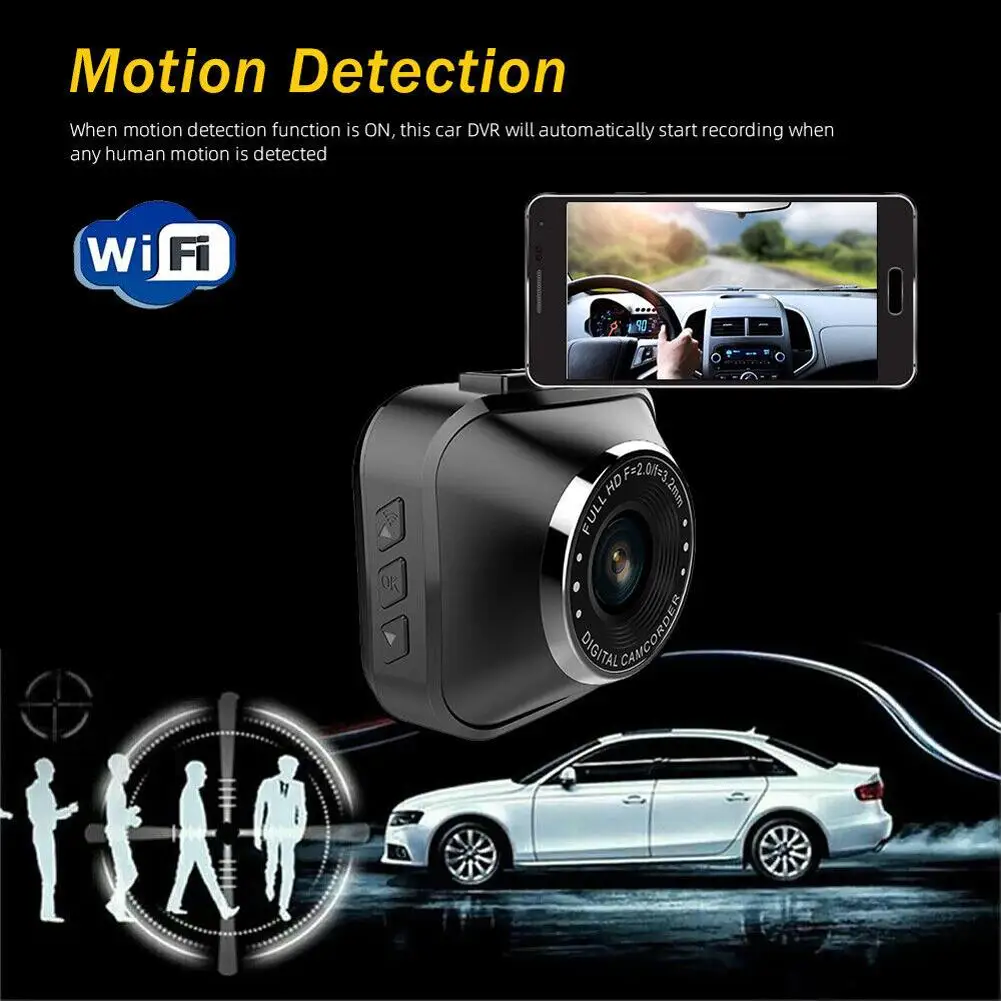 

1080p Wifi Car Dash Cam DVR Camera 2 Inch Ips Screen Driving Recorder G-sensor Night Vision Camcorder