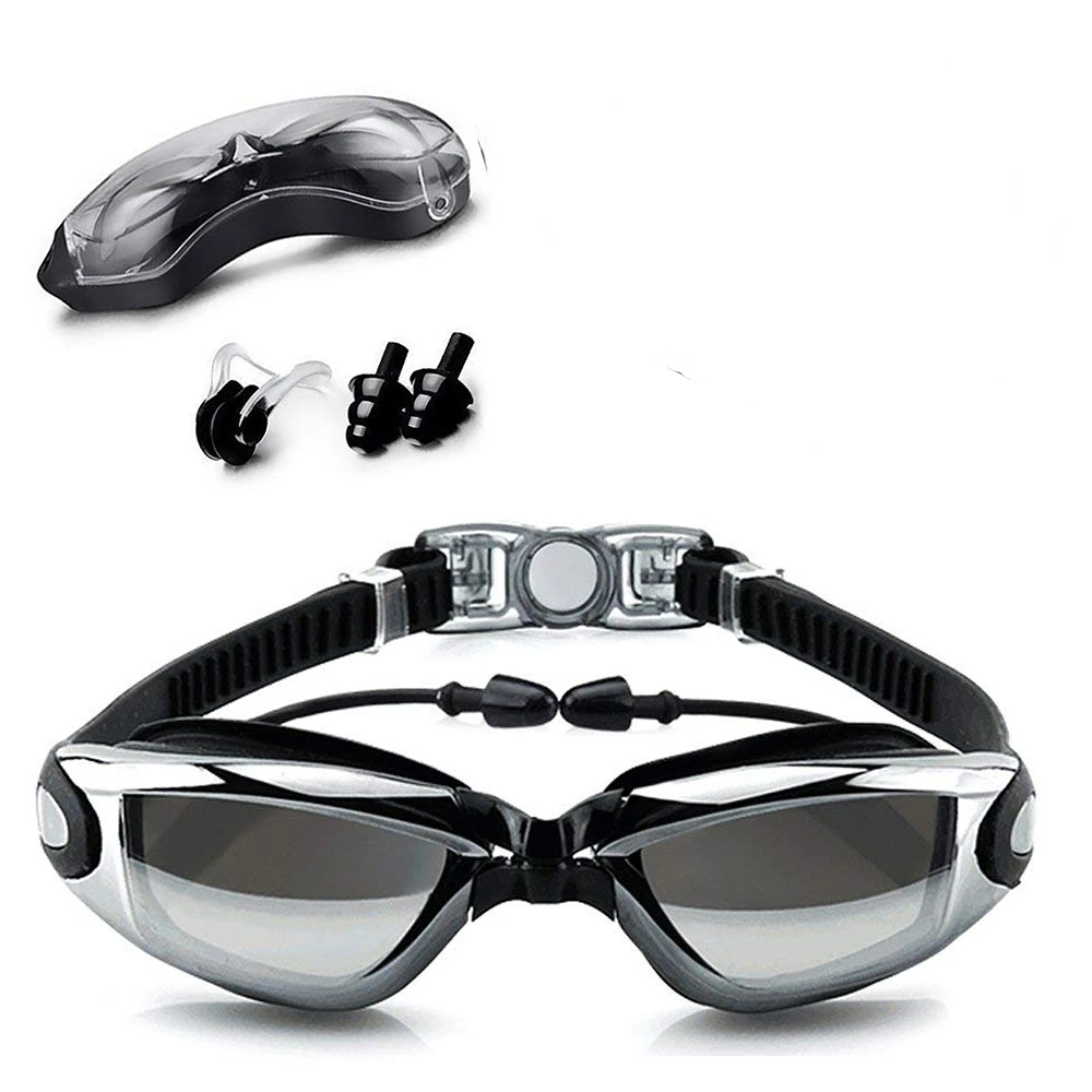 

Professional Swimming Goggles HD Anti-Fog 100% UV Adjustable Glasses Belt Swim Goggle Adult Waterproof Prescription Glasses