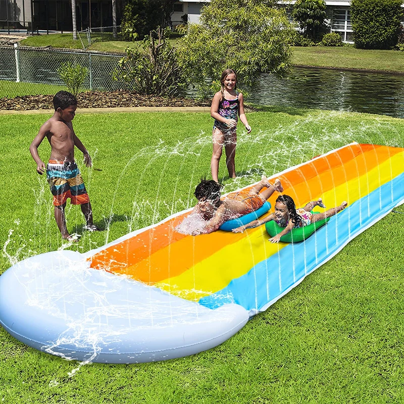 

Inflatable Water Splash Lawn Slide for Kids Water Slip Children Summer Water Fun Toy Sprinkler for Outdoor Garden Backyard Pool