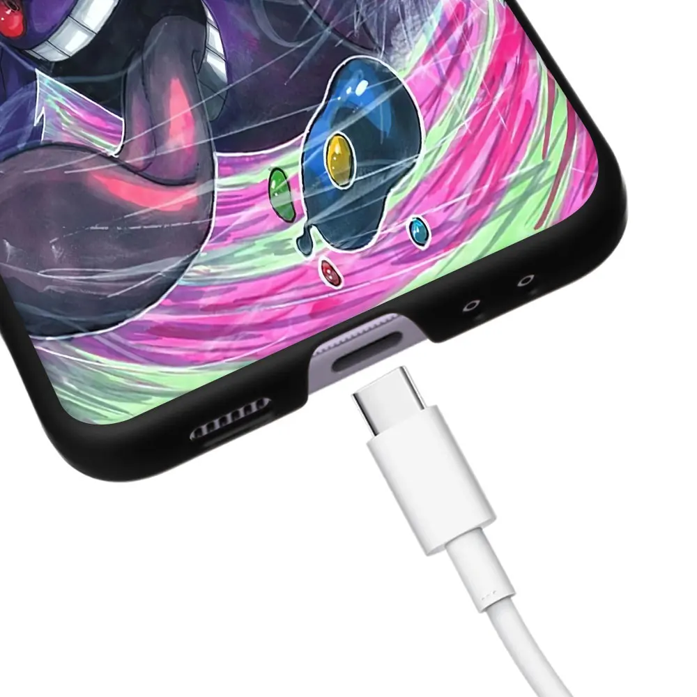 Gengar милый чехол P-ров-e-mon для Samsung Galaxy Z Flip5 Черный Твердый Флип 5 мобильный телефон