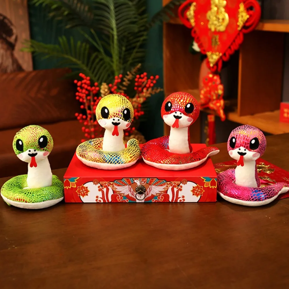 Стоячее плечо змея год плюшевая игрушка магнитная присоска удача