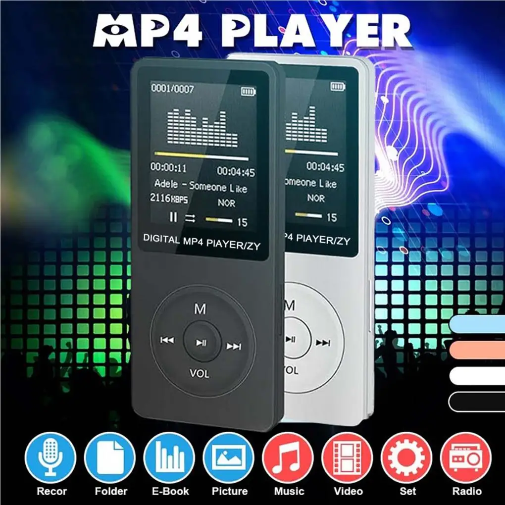 

Мини-плеер Walkman, MP3-плеер 1,8 дюйма, многоязычный, Bluetooth 5,0, музыка для студентов, MP3, MP4 плеер, разъем 3,5 мм, музыкальные плееры