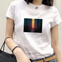 women watercolor t shirts short sleeve summer fall ladies print lady womens graphic tshirt female tee color painting t shirt top