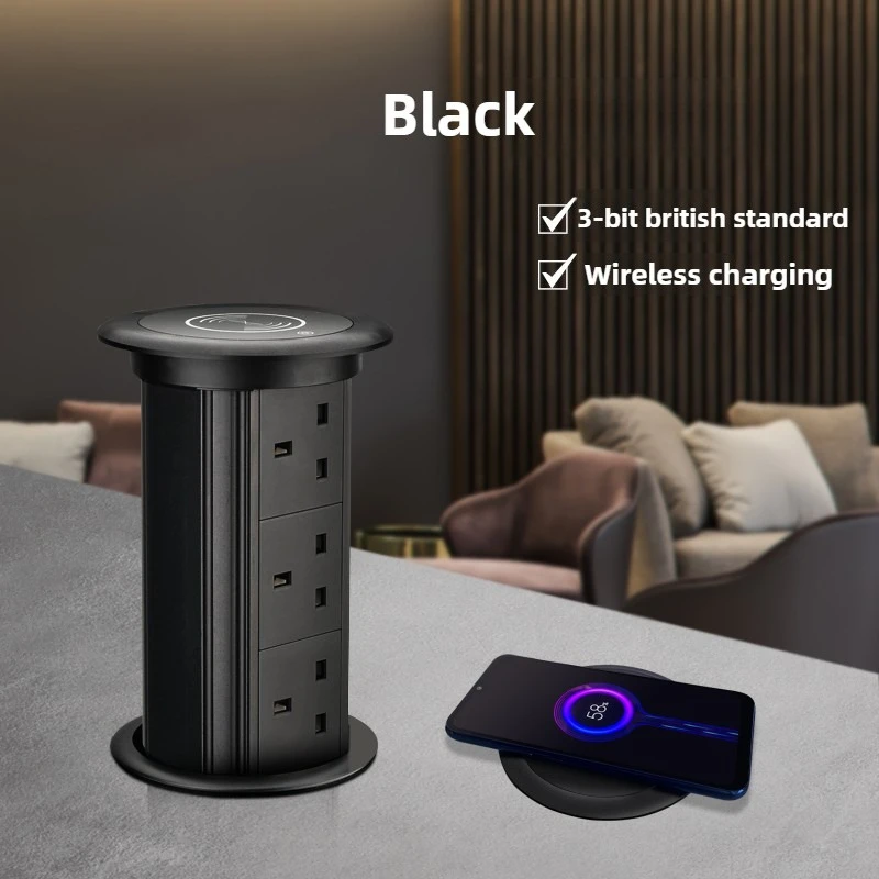 

Автоматическая вилка, британский стандартный адаптер типа C, USB, Bluetooth, аудиоподъемник, интеллектуальная настольная розетка, беспроводная зарядка